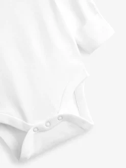 Wit - Verpakking van 3 huidvriendelijke babyrompertjes met lange mouwen