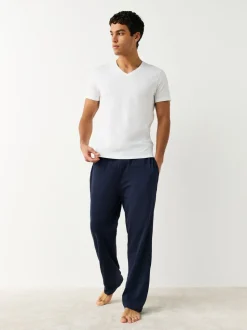 Wit - Verpakking van 2 slim-fit 100% katoenen T-shirts met V-hals en laagjes