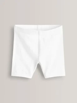 Wit - Verpakking van 5 stretchy fietsshorts met hoog katoengehalte (3-16jr)