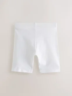 Wit - Verpakking van 5 stretchy fietsshorts met hoog katoengehalte (3-16jr)
