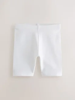 Wit - Verpakking van 5 stretchy fietsshorts met hoog katoengehalte (3-16jr)