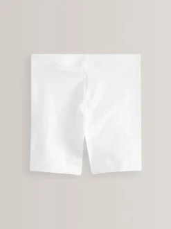 Wit - Verpakking van 2 stretchy fietsshorts met hoog katoengehalte (3-16jr)