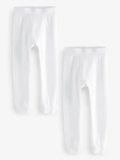 Wit - Verpakking van 2 thermische leggings (2-16 jr)