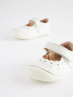 Wit leer - Mary Jane babyschoenen