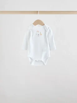 Wit met figuurprint - Baby Bodysuits met Lange mouwen van 100% katoen