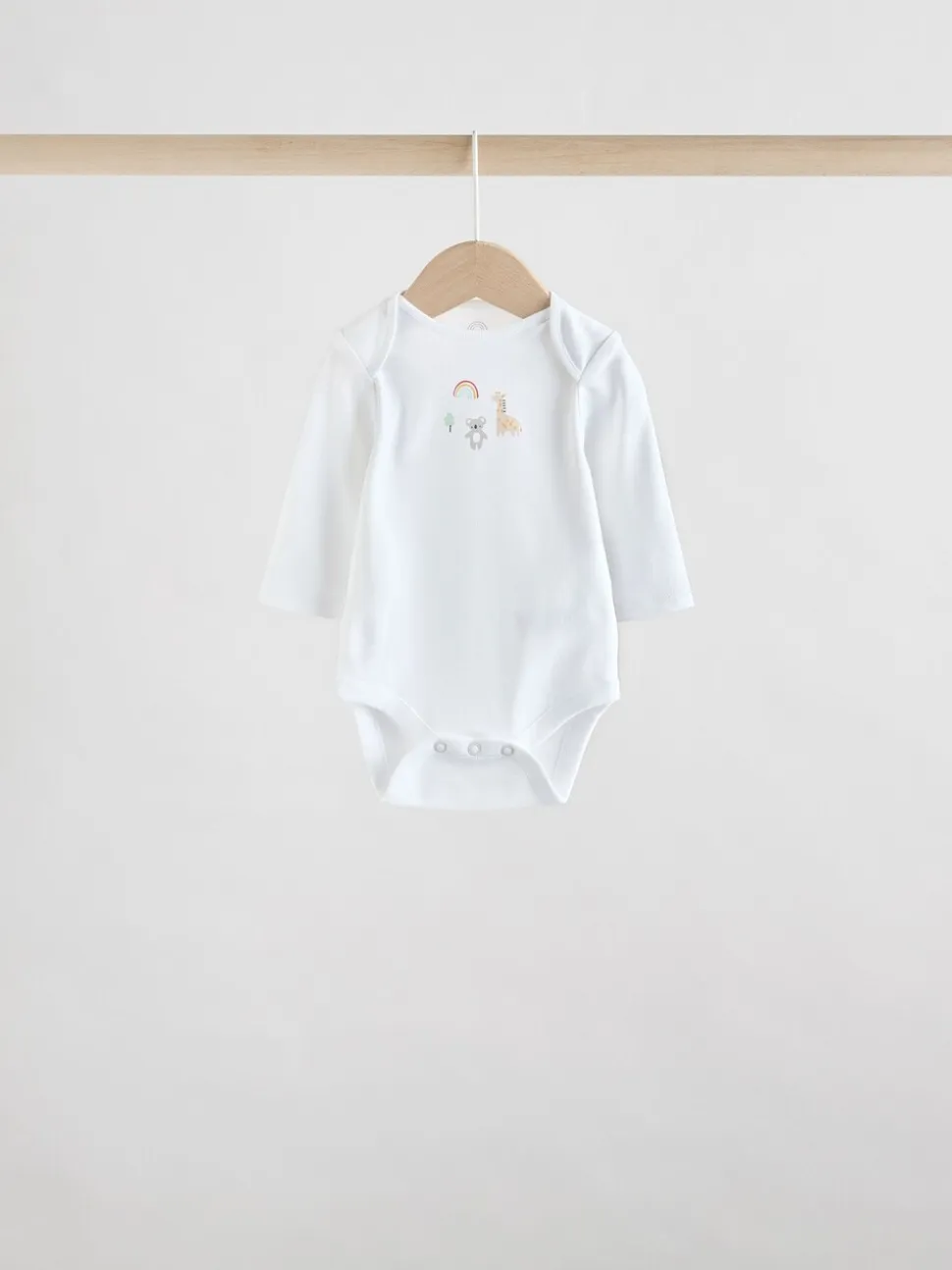 Wit met figuurprint - Baby Bodysuits met Lange mouwen van 100% katoen