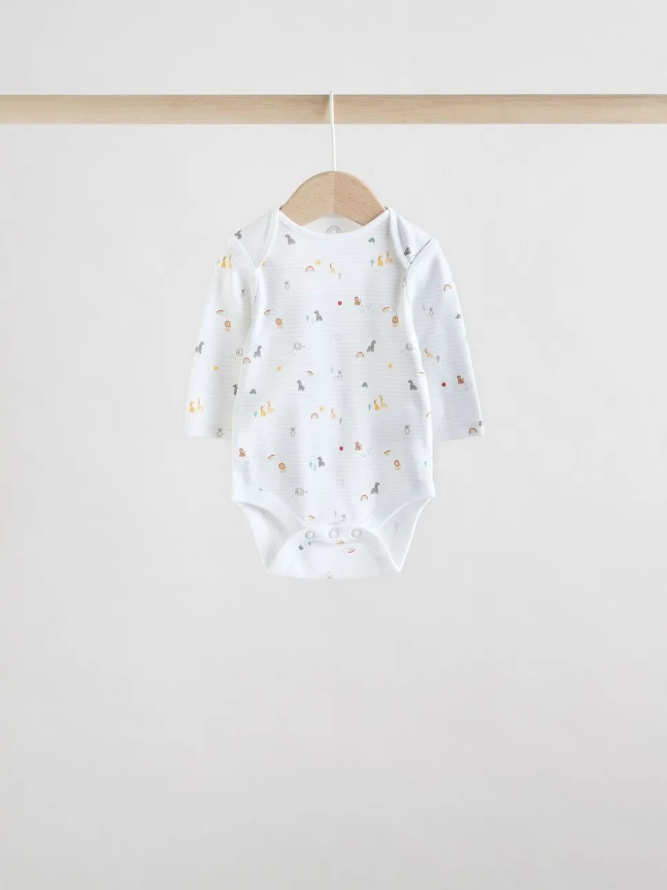 Wit met figuurprint - Baby Bodysuits met Lange mouwen van 100% katoen