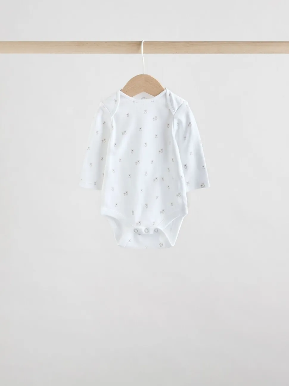 Wit met figuurprint - Baby Bodysuits met Lange mouwen van 100% katoen