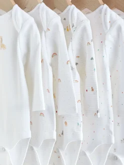 Wit met figuurprint - Baby Bodysuits met Lange mouwen van 100% katoen