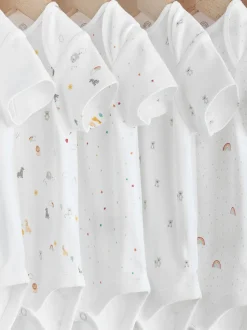 Wit met figuurprint - Rompertjes met korte mouwen