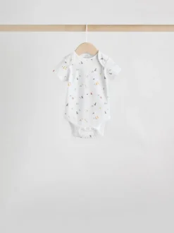 Wit met figuurprint - Rompertjes met korte mouwen