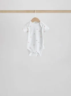 Wit met figuurprint - Rompertjes met korte mouwen