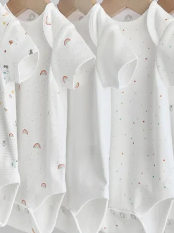 Wit met figuurprint - Rompertjes met korte mouwen