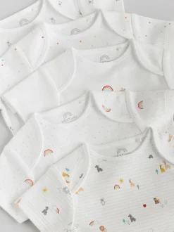 Wit met figuurprint - Rompertjes met korte mouwen