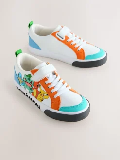 Wit met kleurvlakken - Pokemon sneakers met elastische veter