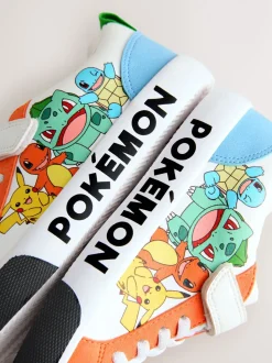 Wit met kleurvlakken - Pokemon sneakers met elastische veter
