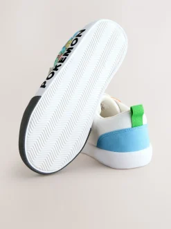 Wit met kleurvlakken - Pokemon sneakers met elastische veter