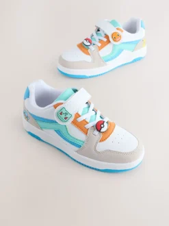 Wit met kleurvlakken - Pokemon sneakers met elastische veter