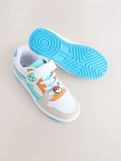 Wit met kleurvlakken - Pokemon sneakers met elastische veter