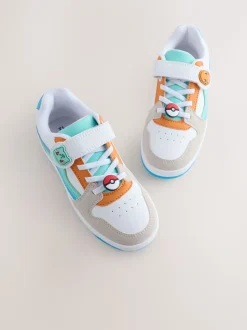 Wit met kleurvlakken - Pokemon sneakers met elastische veter