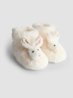 Wit met konijn - JoJo Maman Bébé Plush Slipper Boots