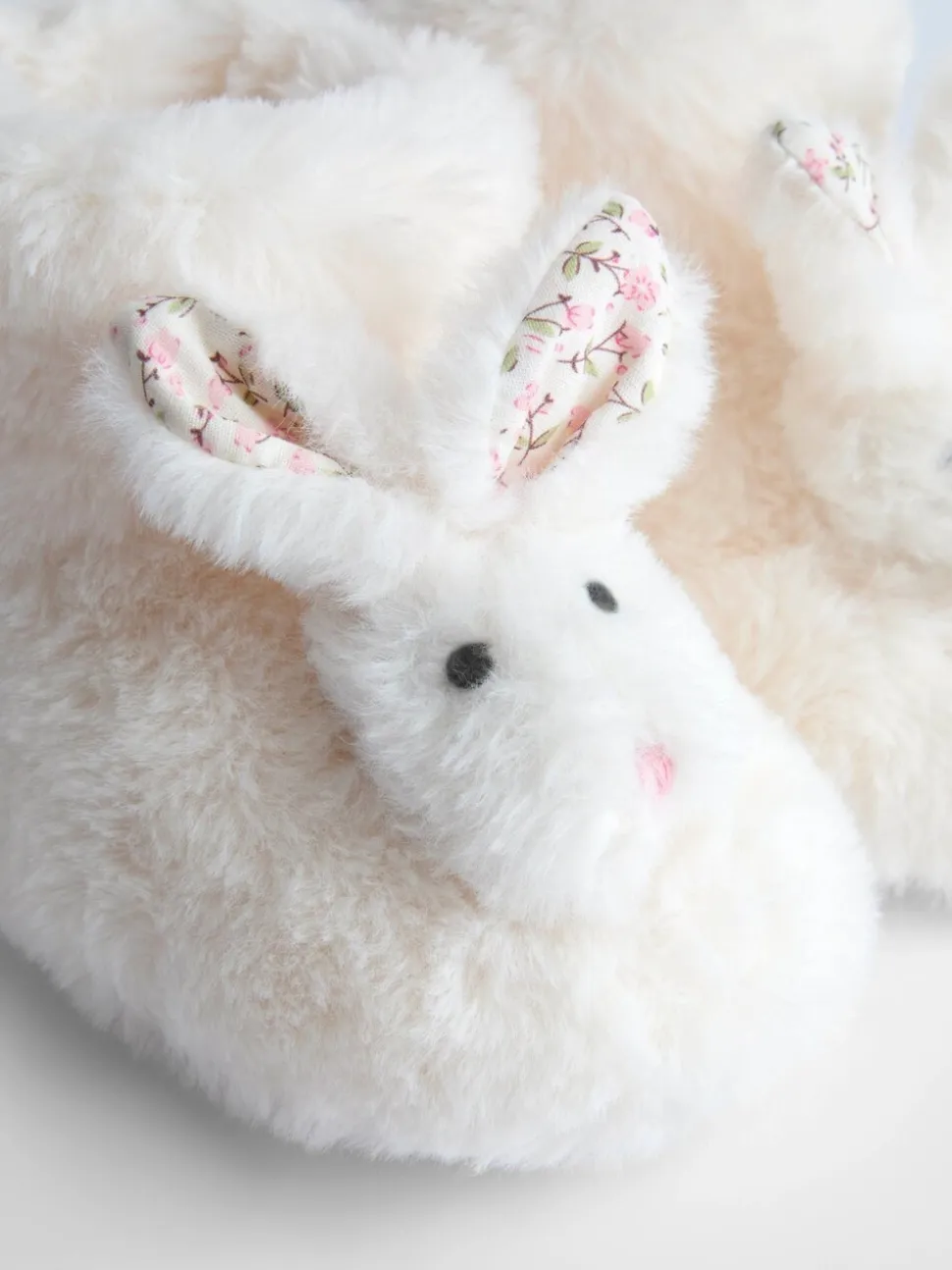 Wit met konijn - JoJo Maman Bébé Plush Slipper Boots