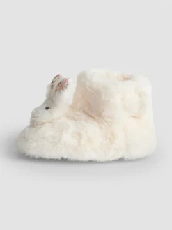 Wit met konijn - JoJo Maman Bébé Plush Slipper Boots