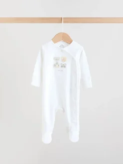 Wit met safariprint - Verpakking van 3 babypyjama's (0-2jr)