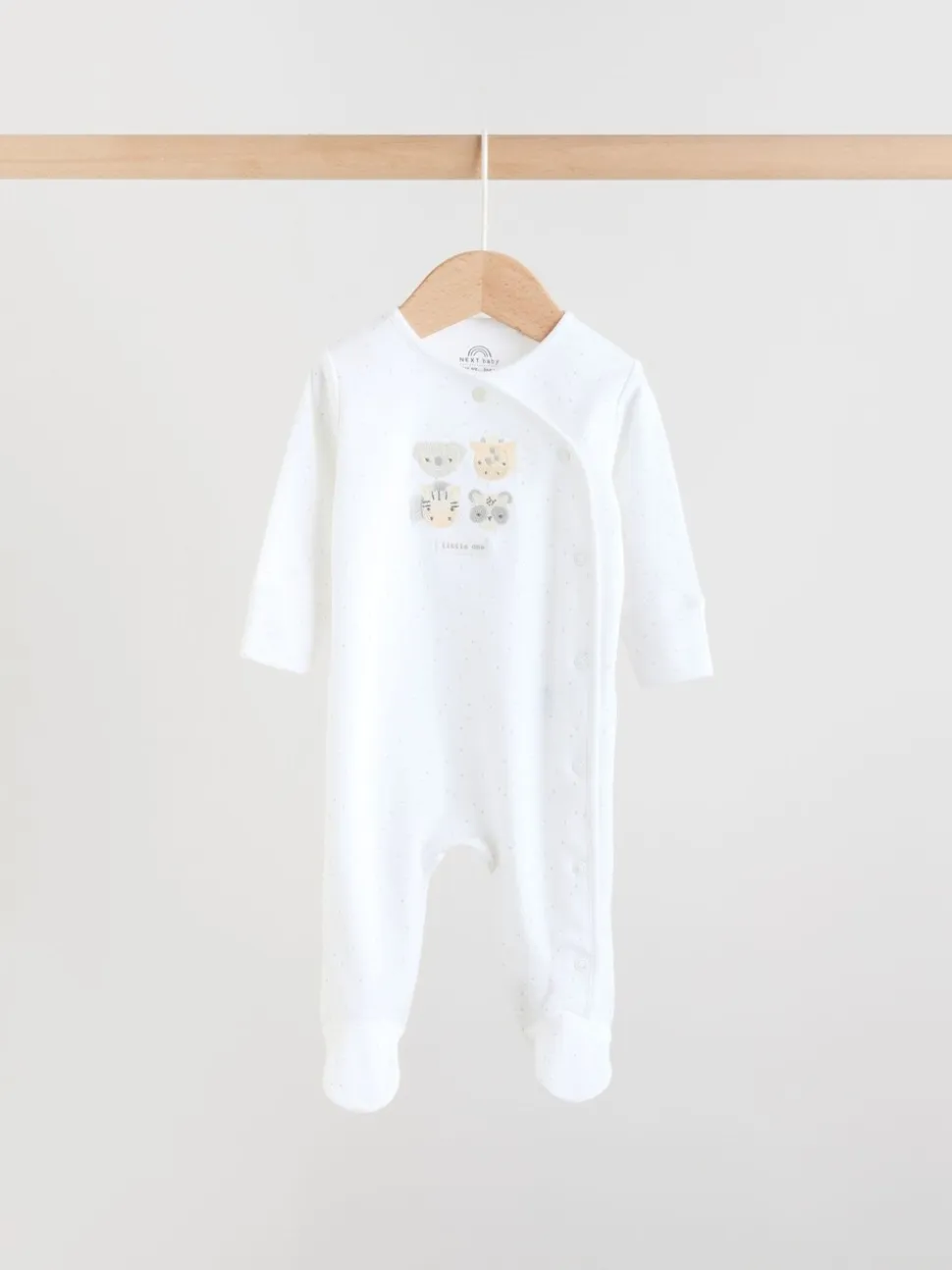 Wit met safariprint - Verpakking van 3 babypyjama's (0-2jr)