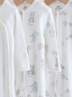 Wit met safariprint - Verpakking van 3 babypyjama's (0-2jr)