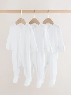 Wit pointelle - Baby Sleepsuits 3 Pack (0-18mths)
