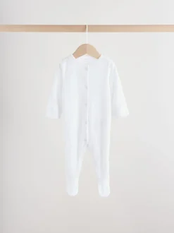 Wit pointelle - Baby Sleepsuits 3 Pack (0-18mths)