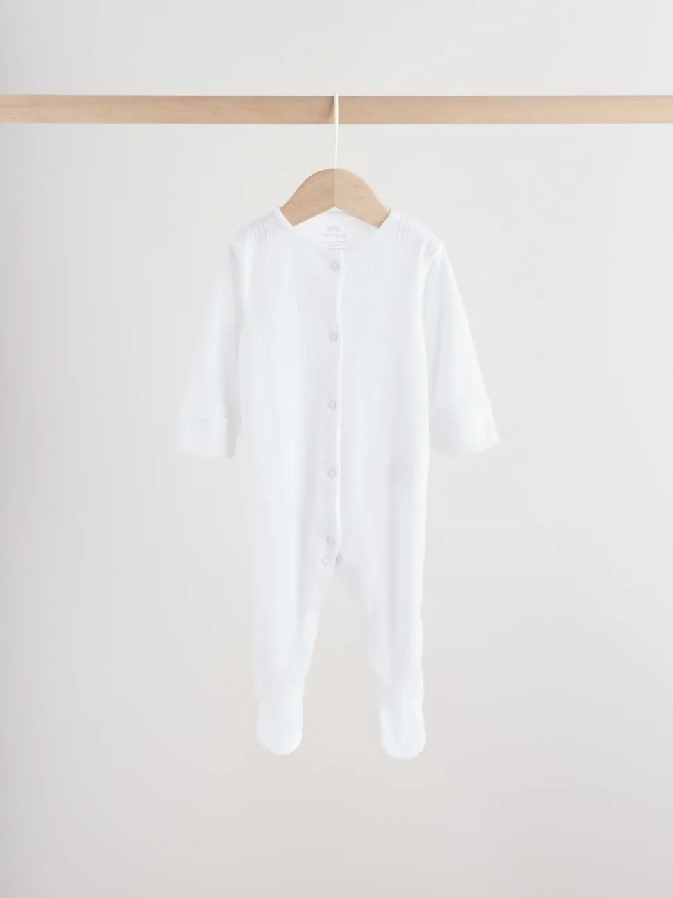 Wit pointelle - Baby Sleepsuits 3 Pack (0-18mths)