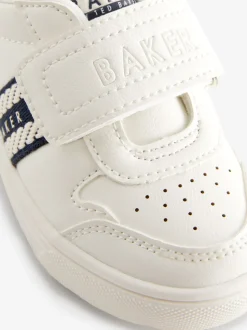 Wit/blauw - Baker by Ted Baker sneakers met logobies voor jongens