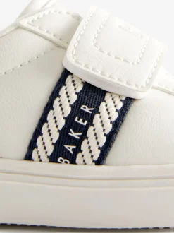 Wit/blauw - Baker by Ted Baker sneakers met logobies voor jongens