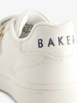 Wit/blauw - Baker by Ted Baker sneakers met logobies voor jongens