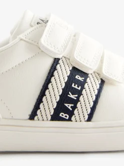 Wit/blauw - Baker by Ted Baker sneakers met logobies voor jongens
