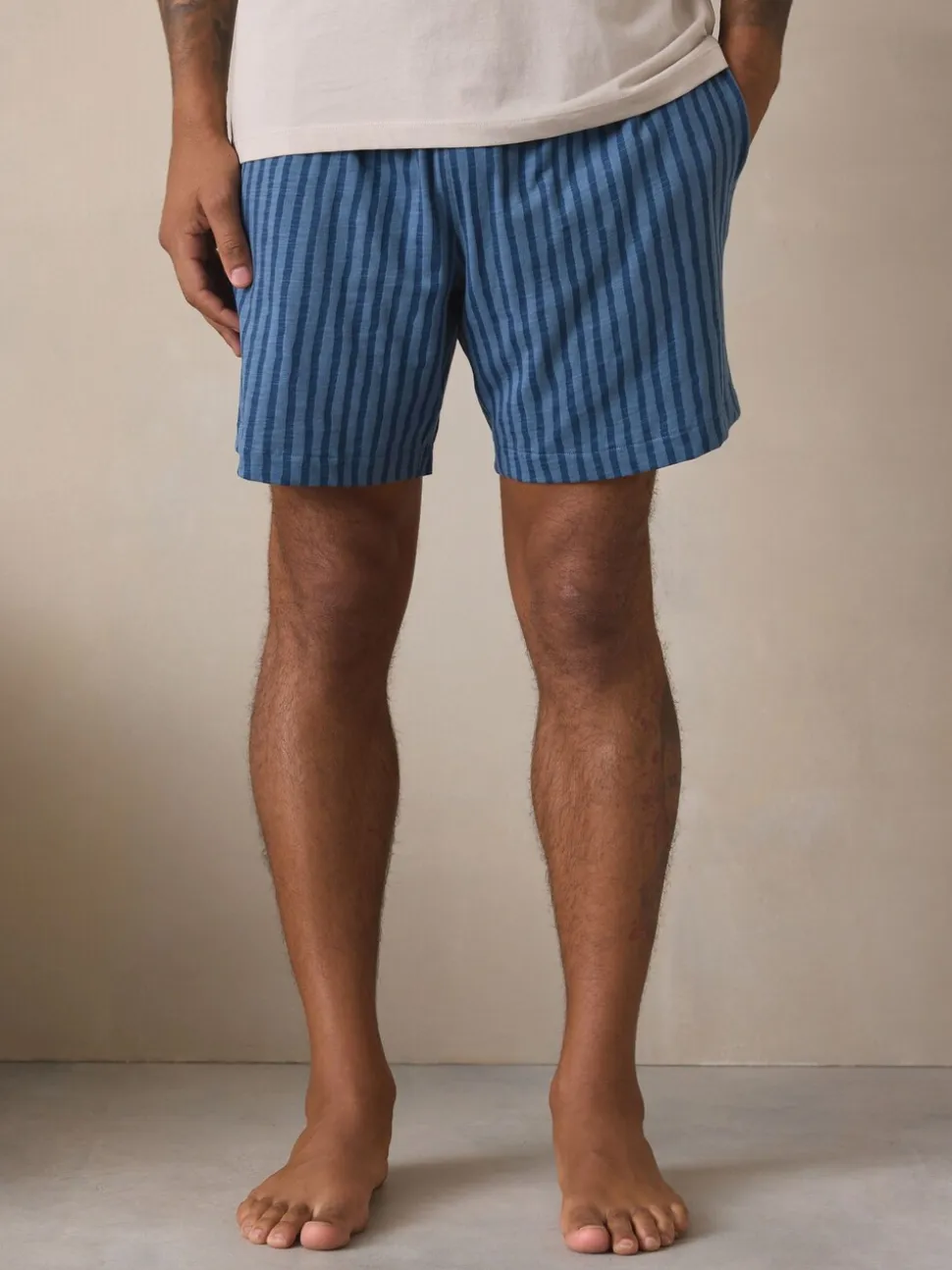 Wit/blauw - Graphic Short Sleeve Jersey Pyjamas Set