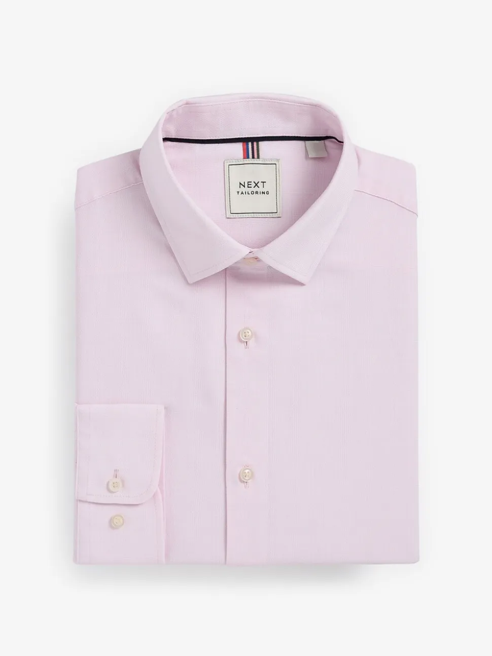 Wit/blauw - Slim Fit Easy Care Textured Single Cuff Smart Shirts 3 Pack