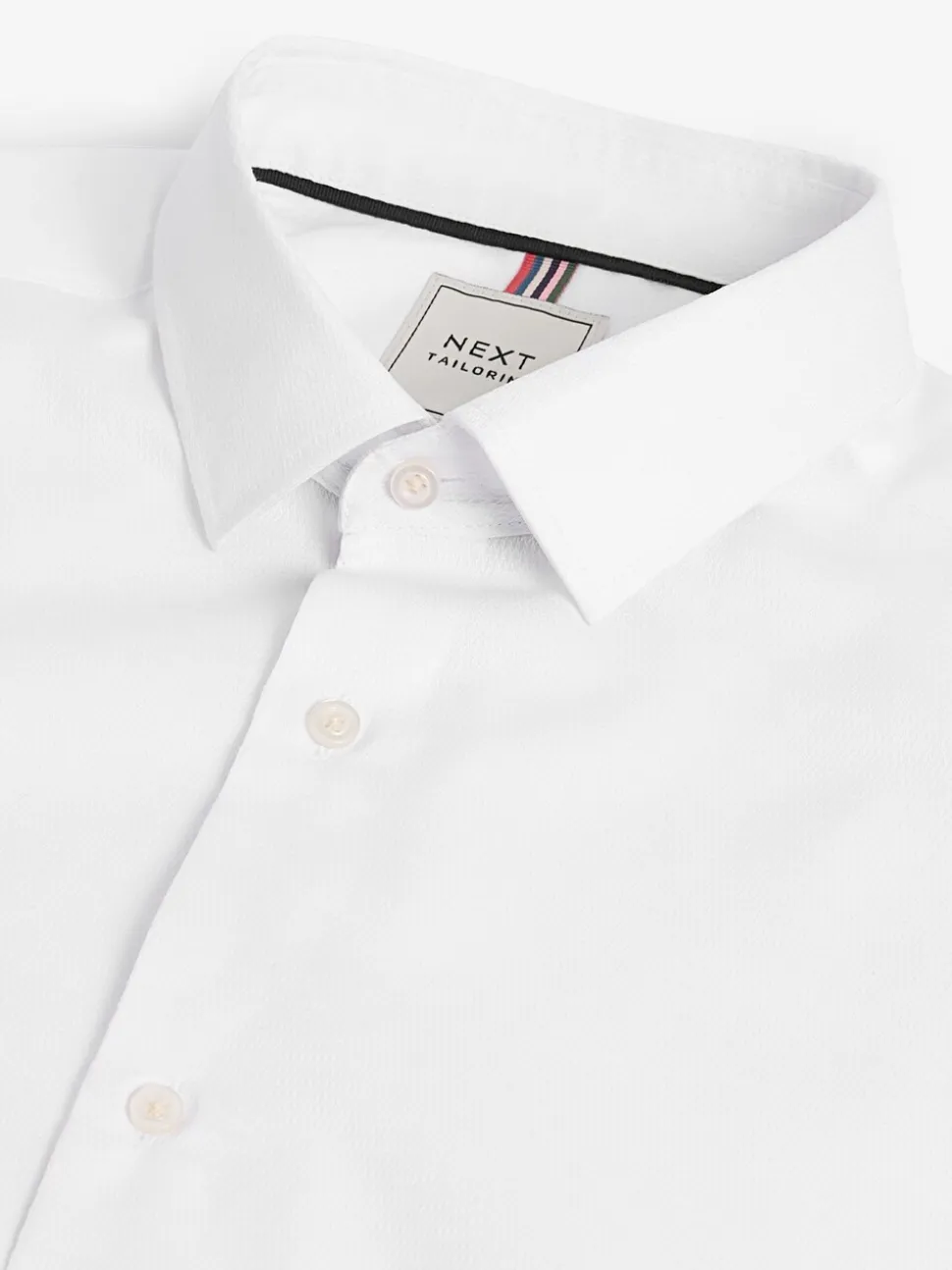 Wit/blauw - Slim Fit Easy Care Textured Single Cuff Smart Shirts 3 Pack
