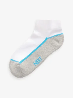 Wit/blauw - Verpakking van 7 sportsokken met verzacht voetbed