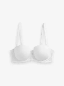 Wit/huidskleur - Verpakking van 2 strapless multiway beha's met lichte vulling in cupmaten A-E