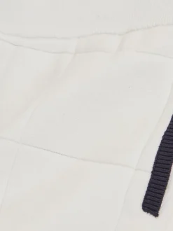 Wit/marineblauw - Reiss Barbor Tipped Knit Stitch-Detail Shorts