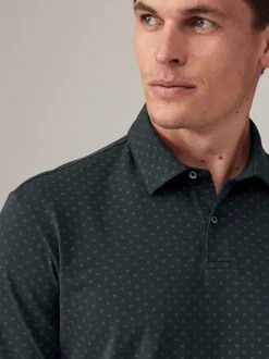 Wit/marineblauw/zwart met goudkleurige geometrische print - Set van 3 jersey poloshirts met korte mouwen