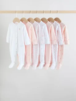Wit/roze - Babypyjama (0-2jr)