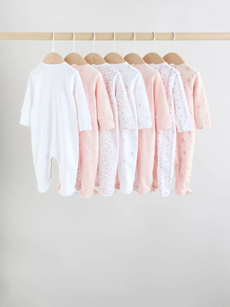 Wit/roze - Babypyjama (0-2jr)