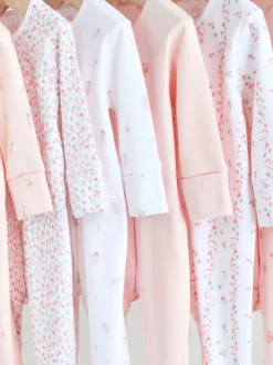 Wit/roze - Babypyjama (0-2jr)