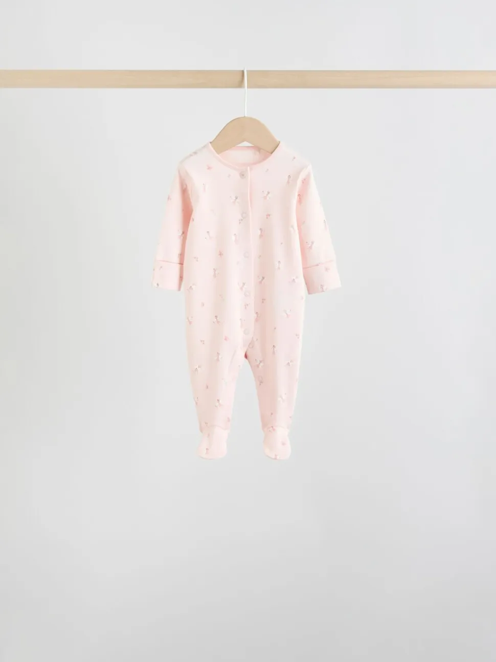 Wit/roze - Babypyjama (0-2jr)