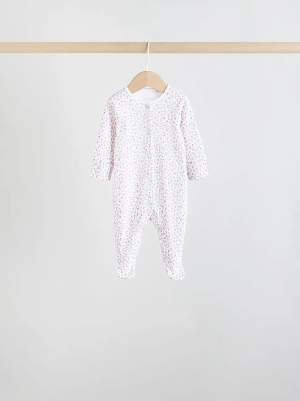 Wit/roze - Babypyjama (0-2jr)