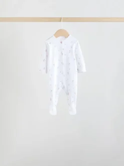 Wit/roze - Babypyjama (0-2jr)